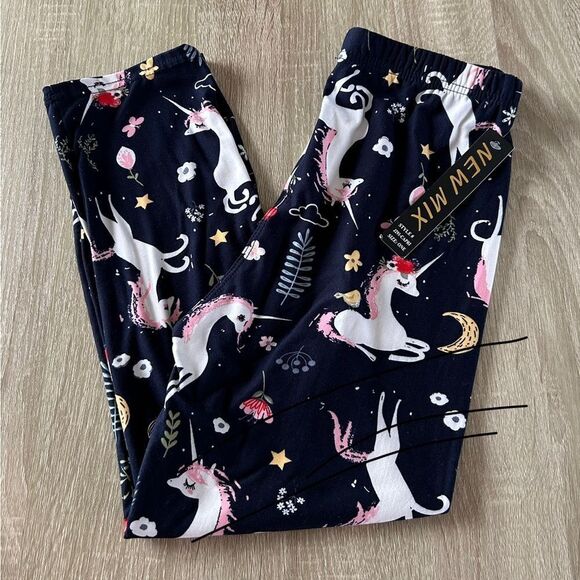 NWT … NEW MIX “One Size” Unicorn Print Capri Leggings - Picture 3 of 8